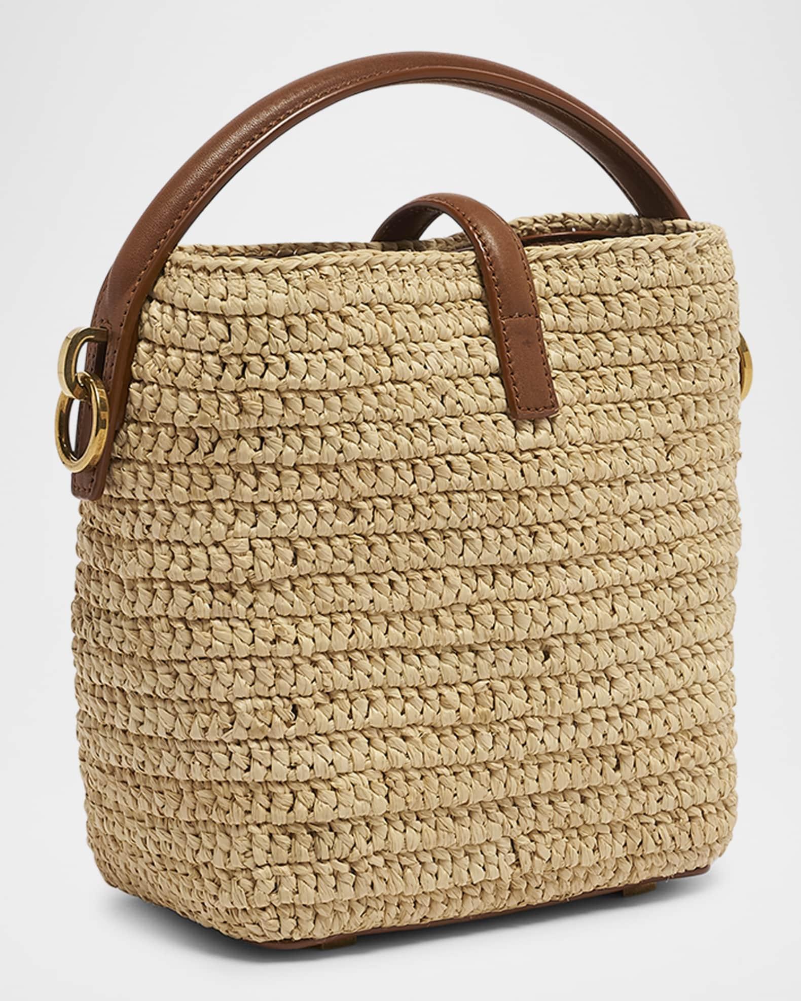 Le 37 Mini YSL Bucket Bag in Raffia and Leather Product Image