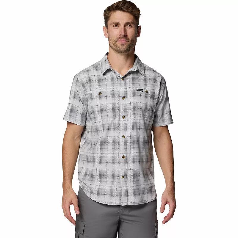 Men's Columbia UPF 40 Utilizer Printed Short Sleeve Button-Down Shirt, Size: XXL, Brown Yarrow Mirage Product Image