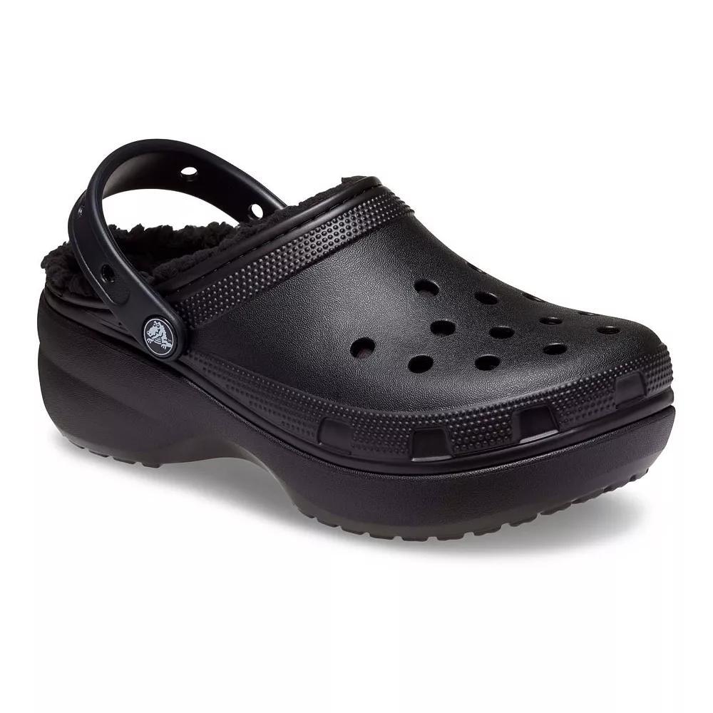 Crocs Classic Fuzz Lined Platform Women's Clogs, Size: 6, Ivory Product Image