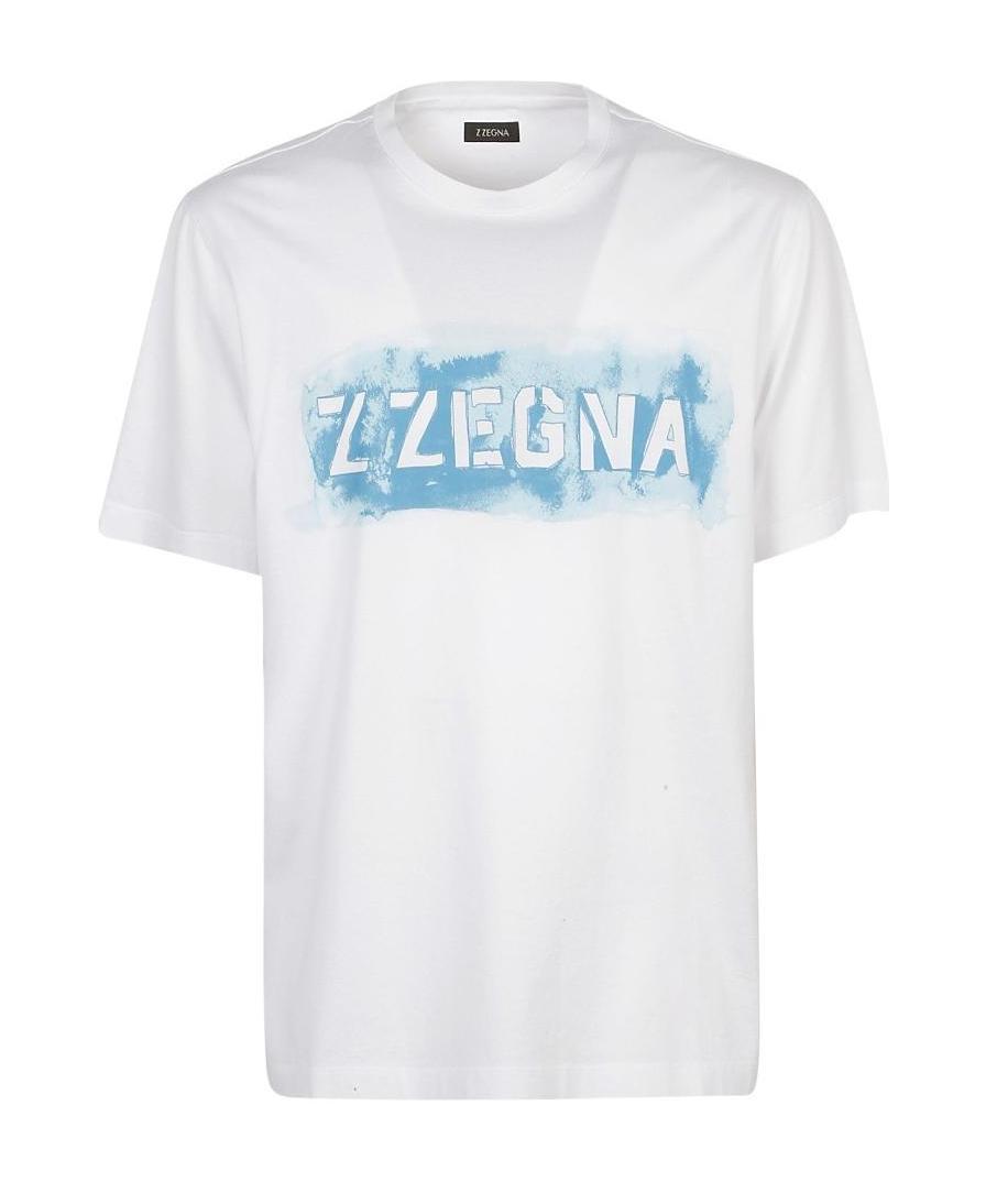 ZEGNA Logo Detail T-shirt In White Product Image