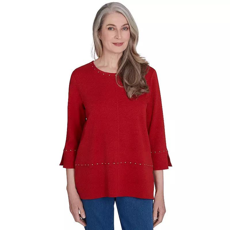 Womens Alfred Dunner Cozy Textured Crewneck Top Product Image