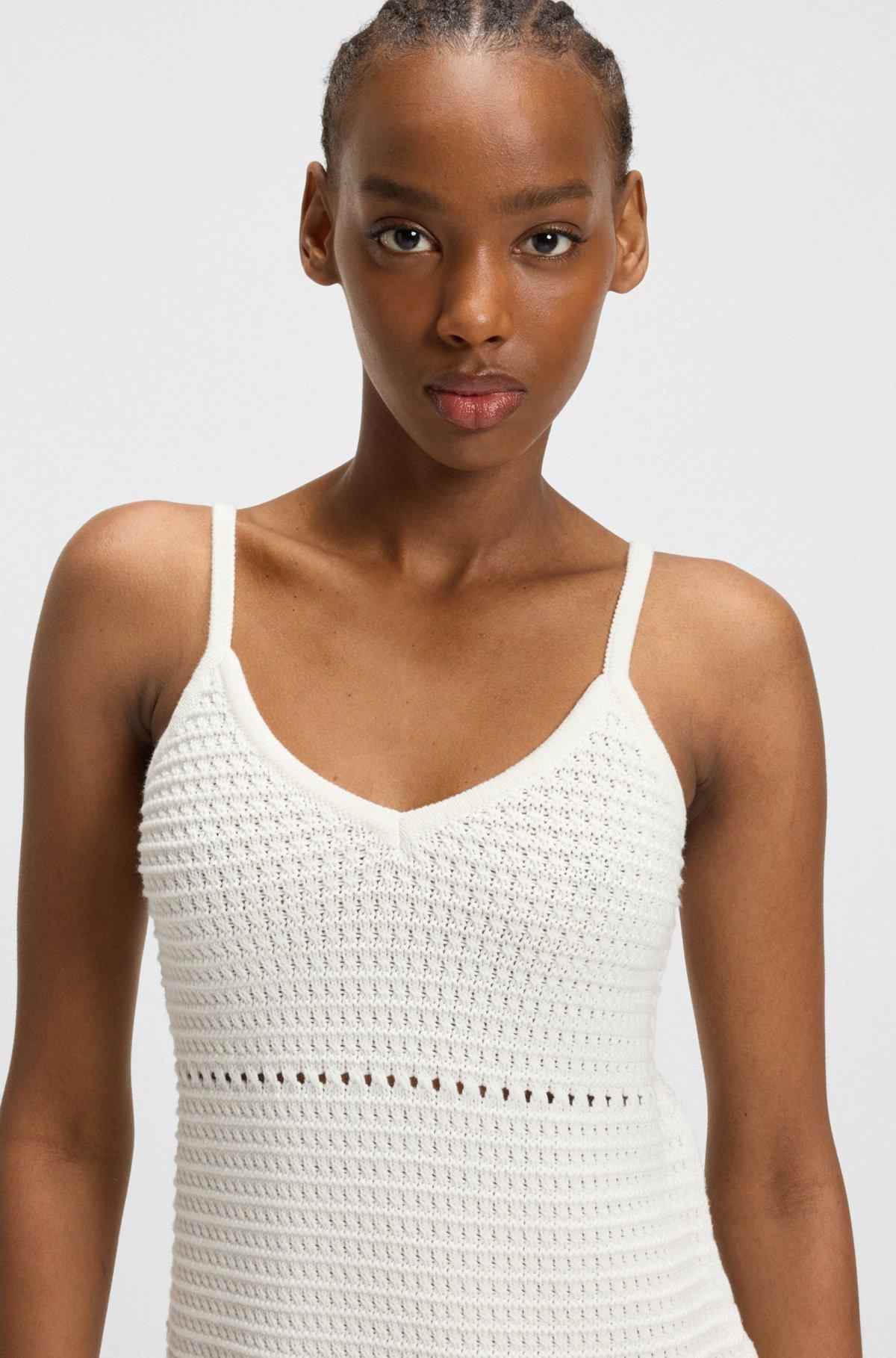Mesh-knit dress with spaghetti straps Product Image