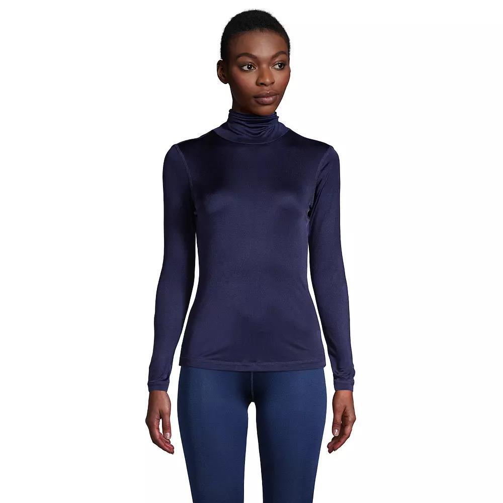 Petite Lands' End Silk Interlock Turtleneck Undershirt, Women's, Size: XS Petite, Deep  Blue Product Image