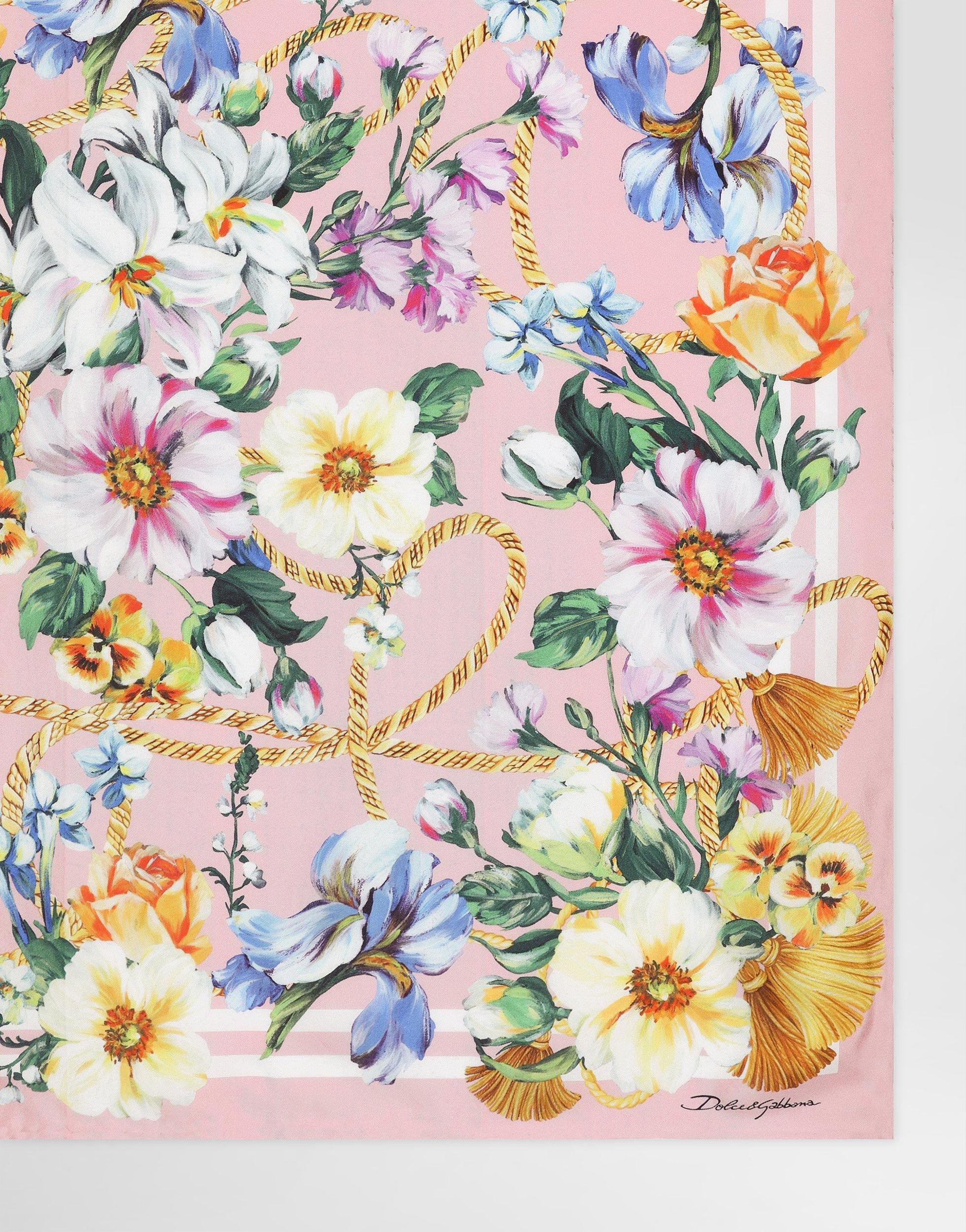DOLCE & GABBANA Floral-print Silk Twill Foulard (90x90) Product Image