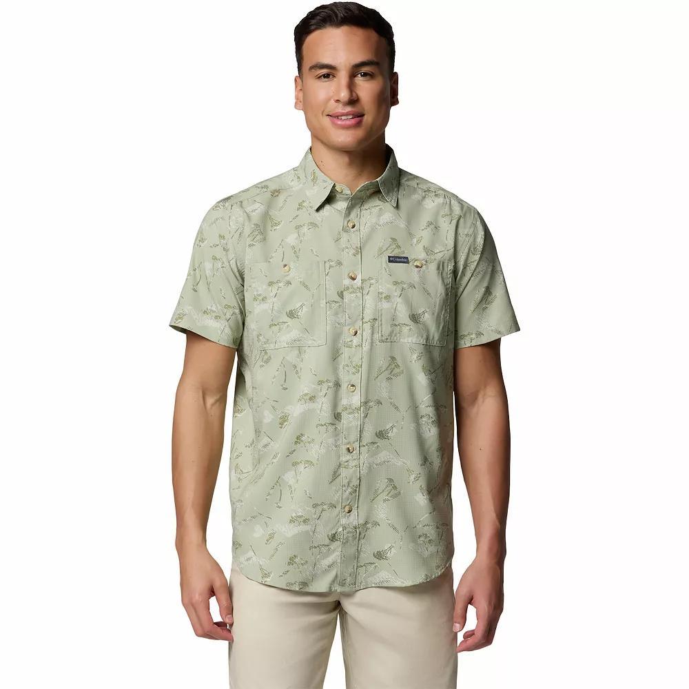 Big & Tall Columbia Utilizer Print Short Sleeve Woven Button-Down Shirt, Men's, Size: 3XL Tall, River Blue Sundot Product Image