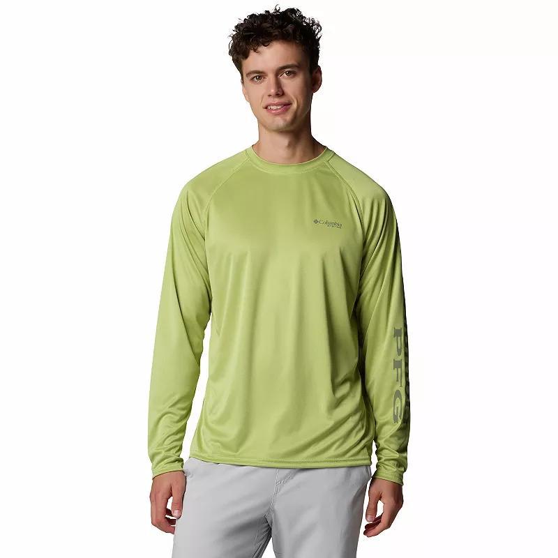 Men's Columbia PFG UPF 50 Terminal Tackle™ Heather Long Sleeve Shirt, Size: Large, Pear Grey Product Image