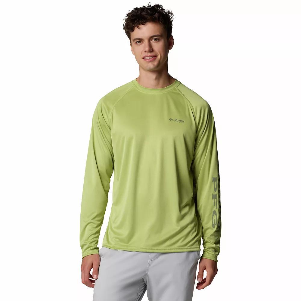 Men's Columbia PFG UPF 50 Terminal Tackle™ Heather Long Sleeve Shirt, Size: Large, Pear Grey Product Image
