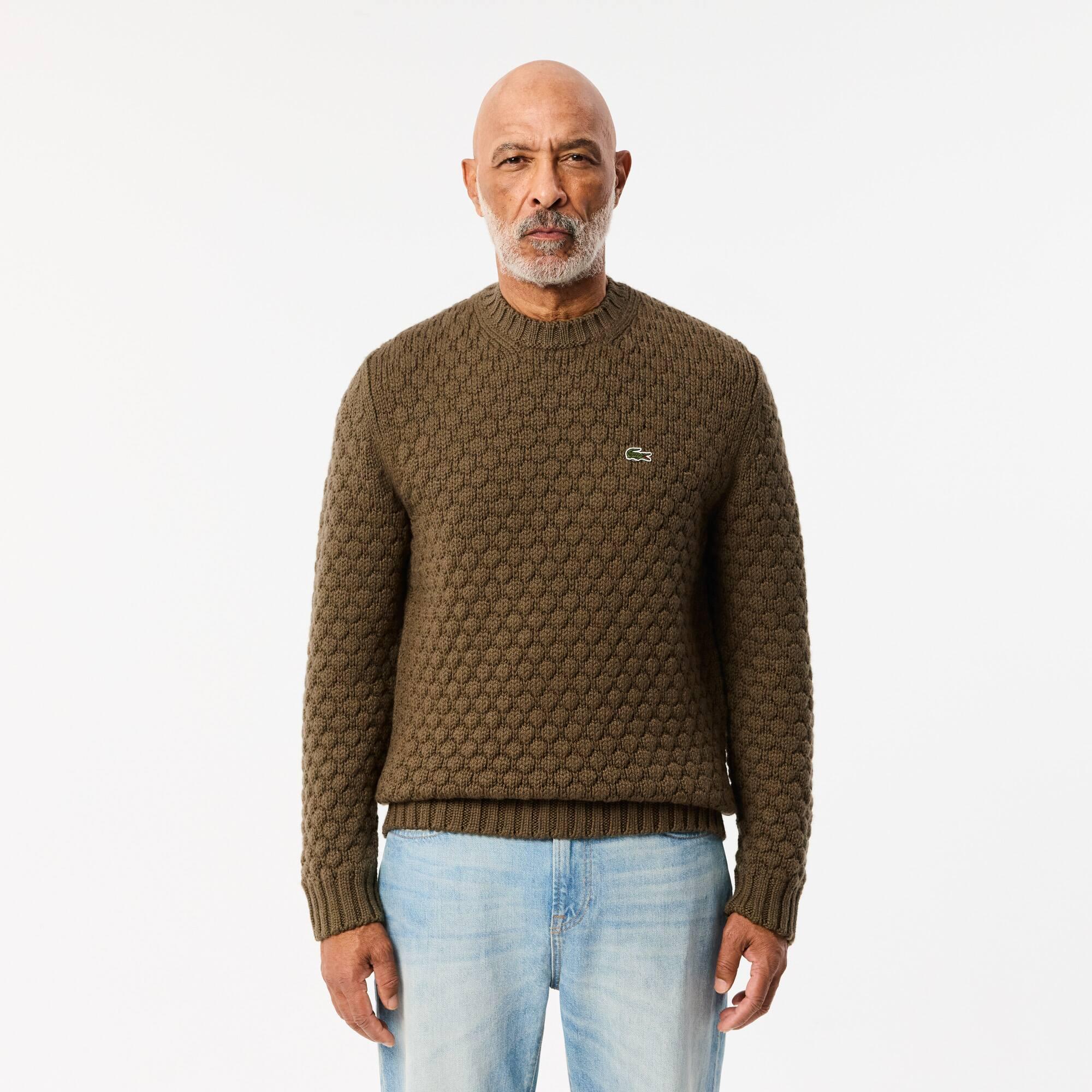 Thick Carded Wool Crew Neck Sweater Product Image