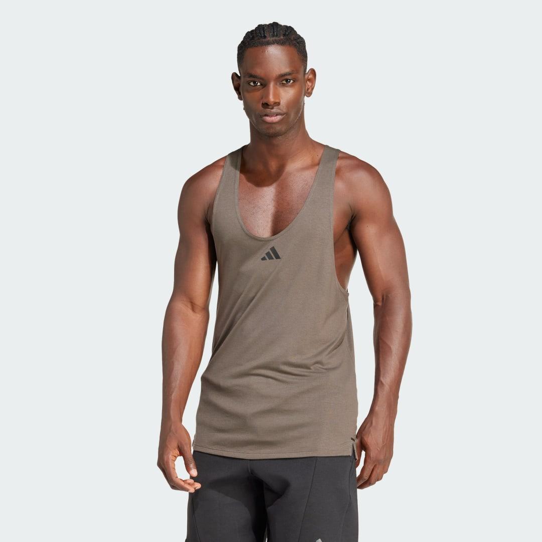 adidas Workout Stringer Tank Top Semi Lucid Blue S Mens Product Image