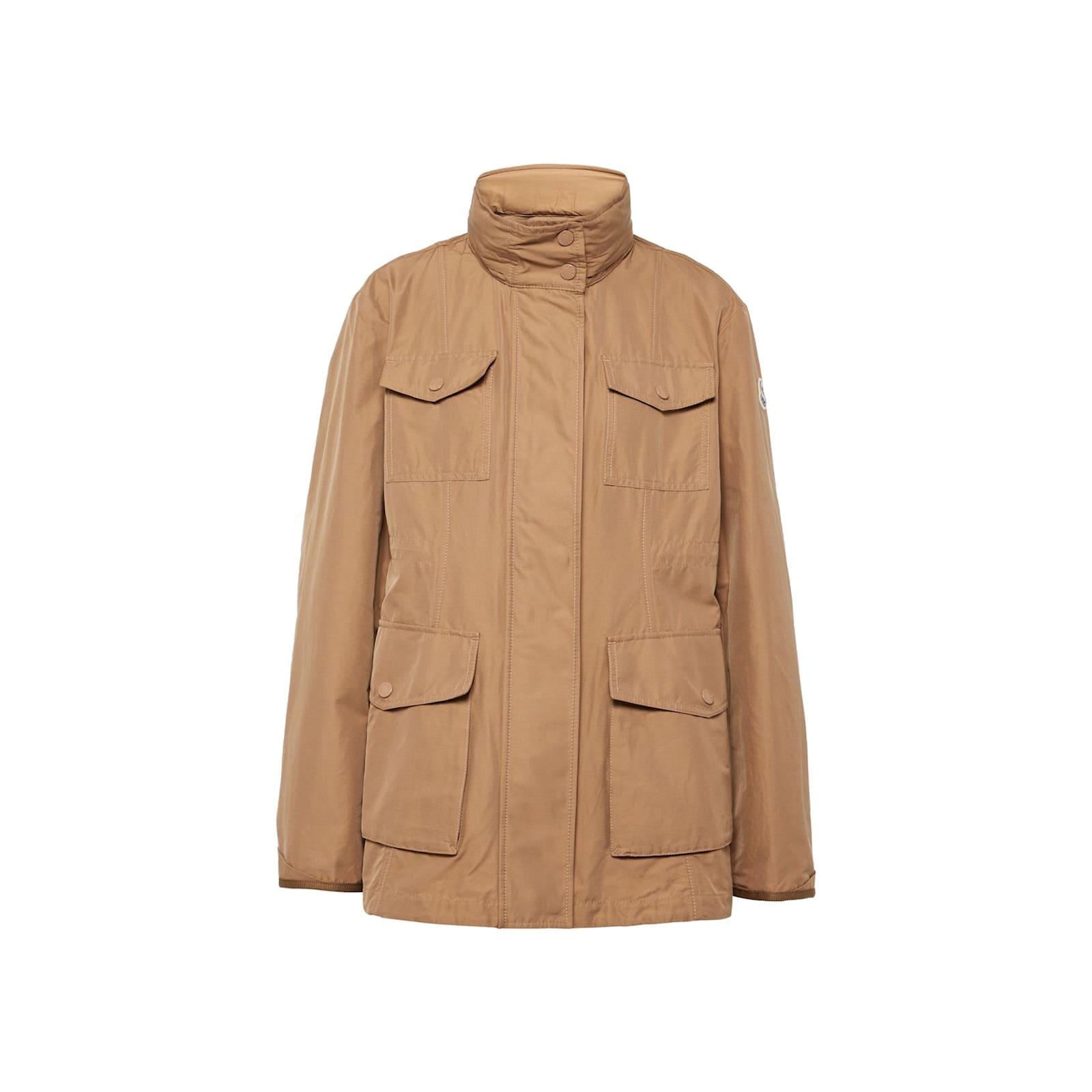 MONCLER Logo Patch High Neck Jacket In Brown Product Image