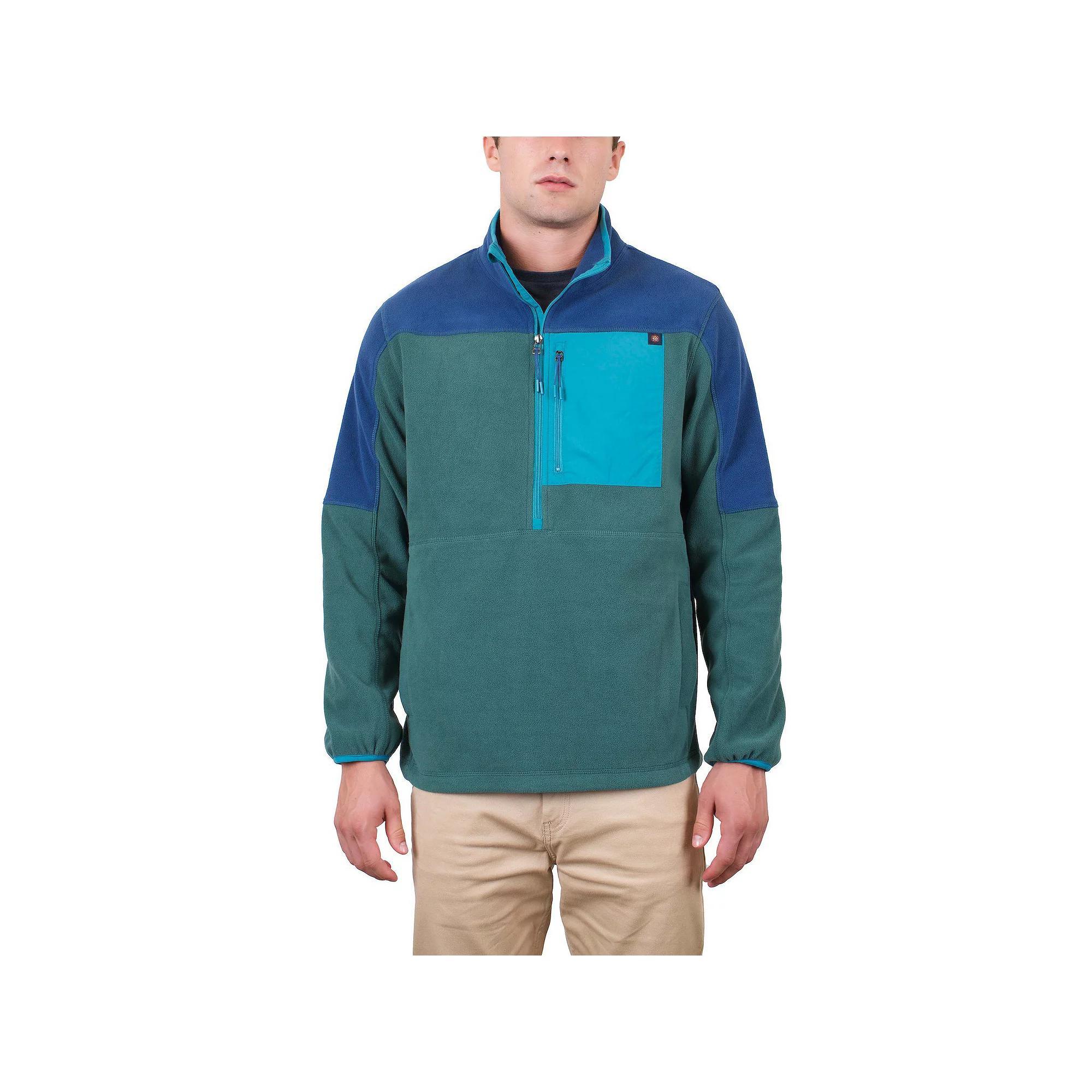 Men's Mountain and Isles 1/2-Zip Colorblock Polar Fleece Sweatshirt, Size: XL, Gulf Coast Black Product Image