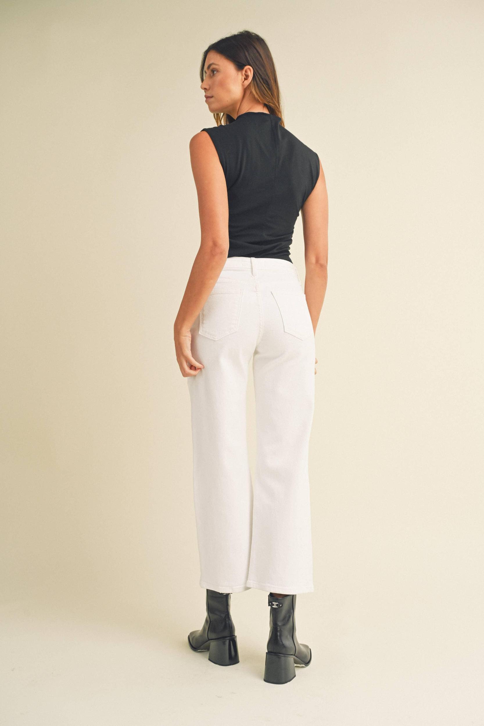 FINAL SALE JBD | The Classic Wide Leg | White Product Image