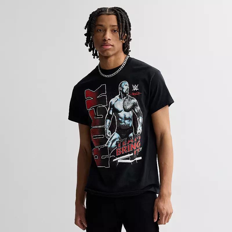 Men's WWE The Rock Graphic Tee, Size: Medium, Black Product Image