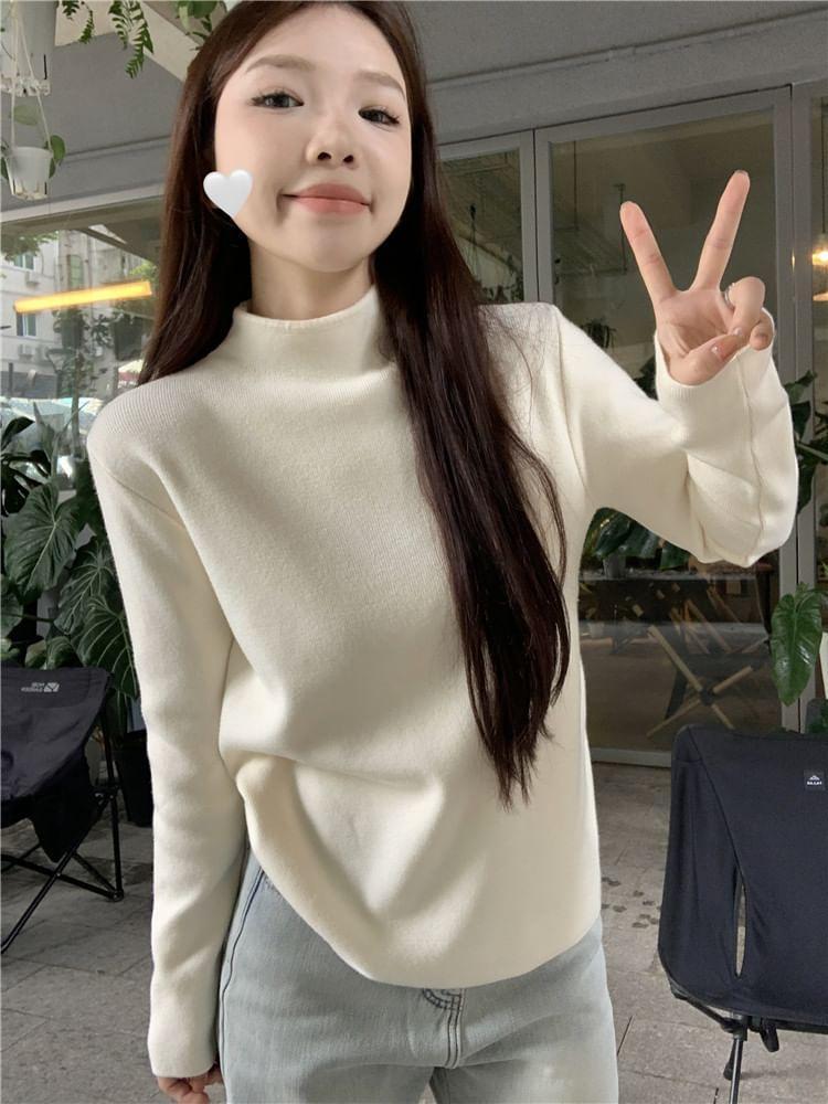 Round Neck Plain Double-Breasted Coat Product Image