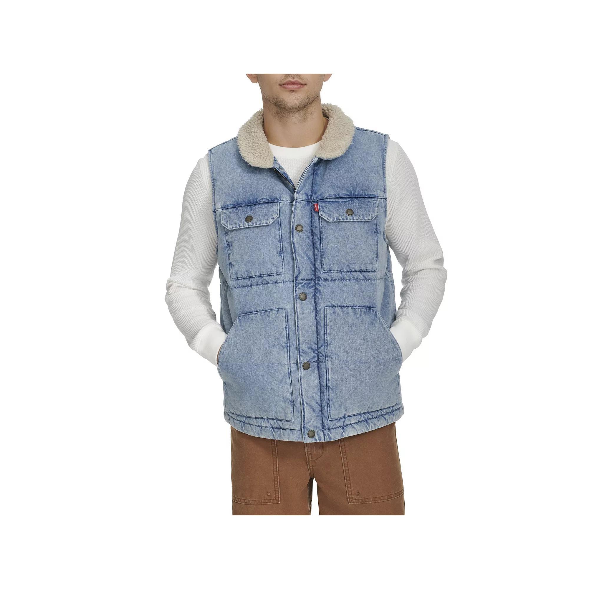 Mens Levis Woodsman Vest Light Wash Blue Product Image