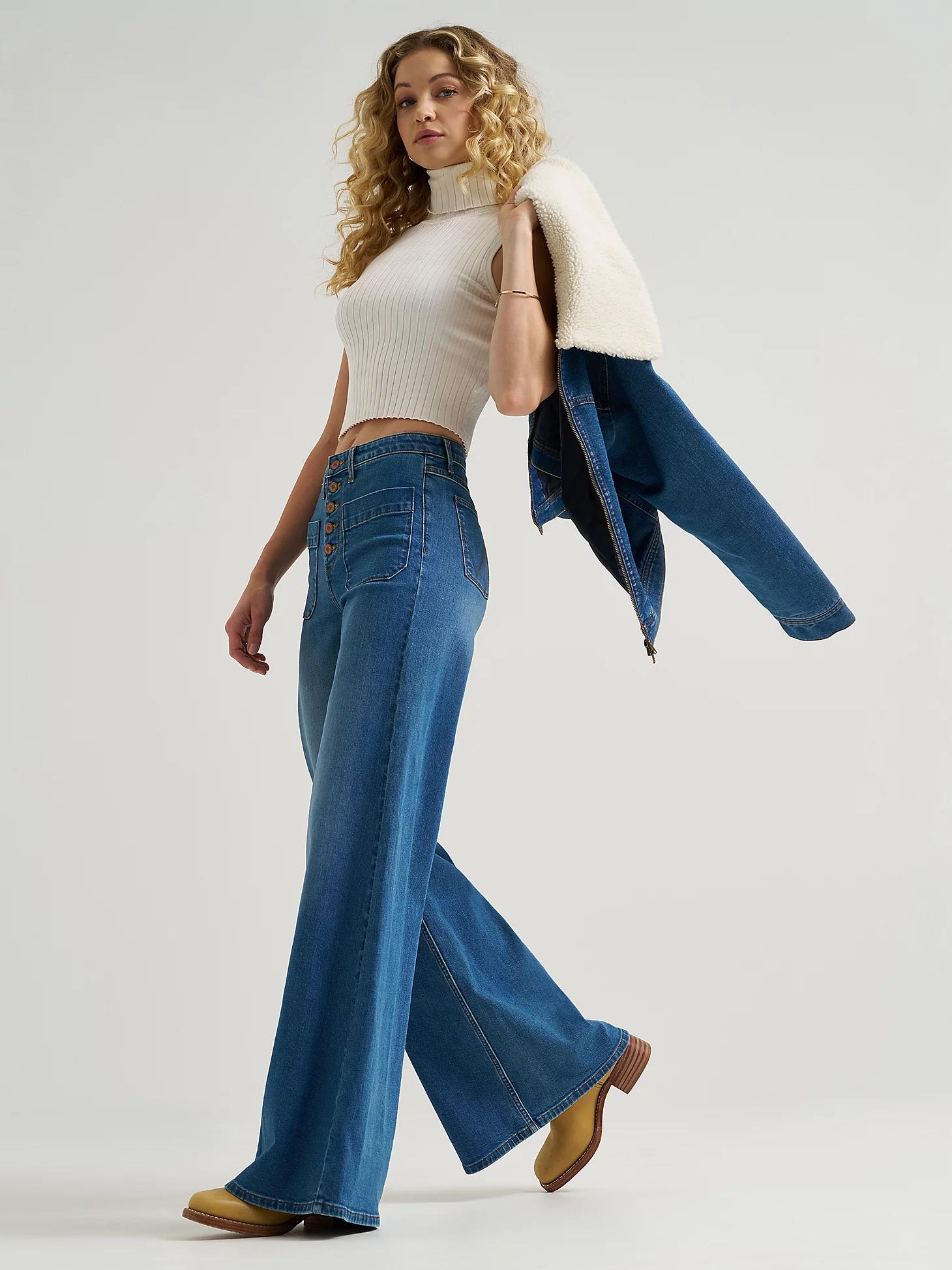 Women's Patch Pocket Wide Leg Jean | Women's JEANS | Wrangler® Product Image