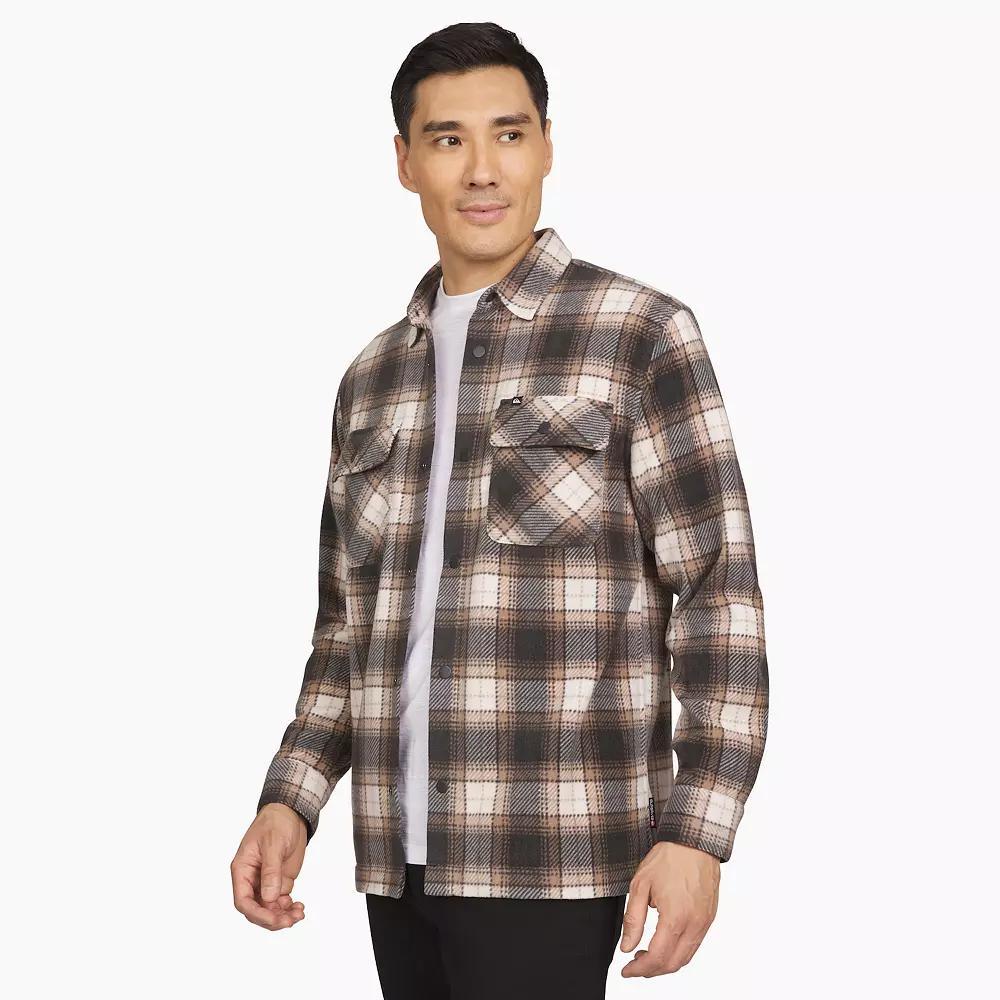 Men's Quiksilver Micro Fleece Long Sleeve Button Down Shirt, Size: Medium, Black Product Image