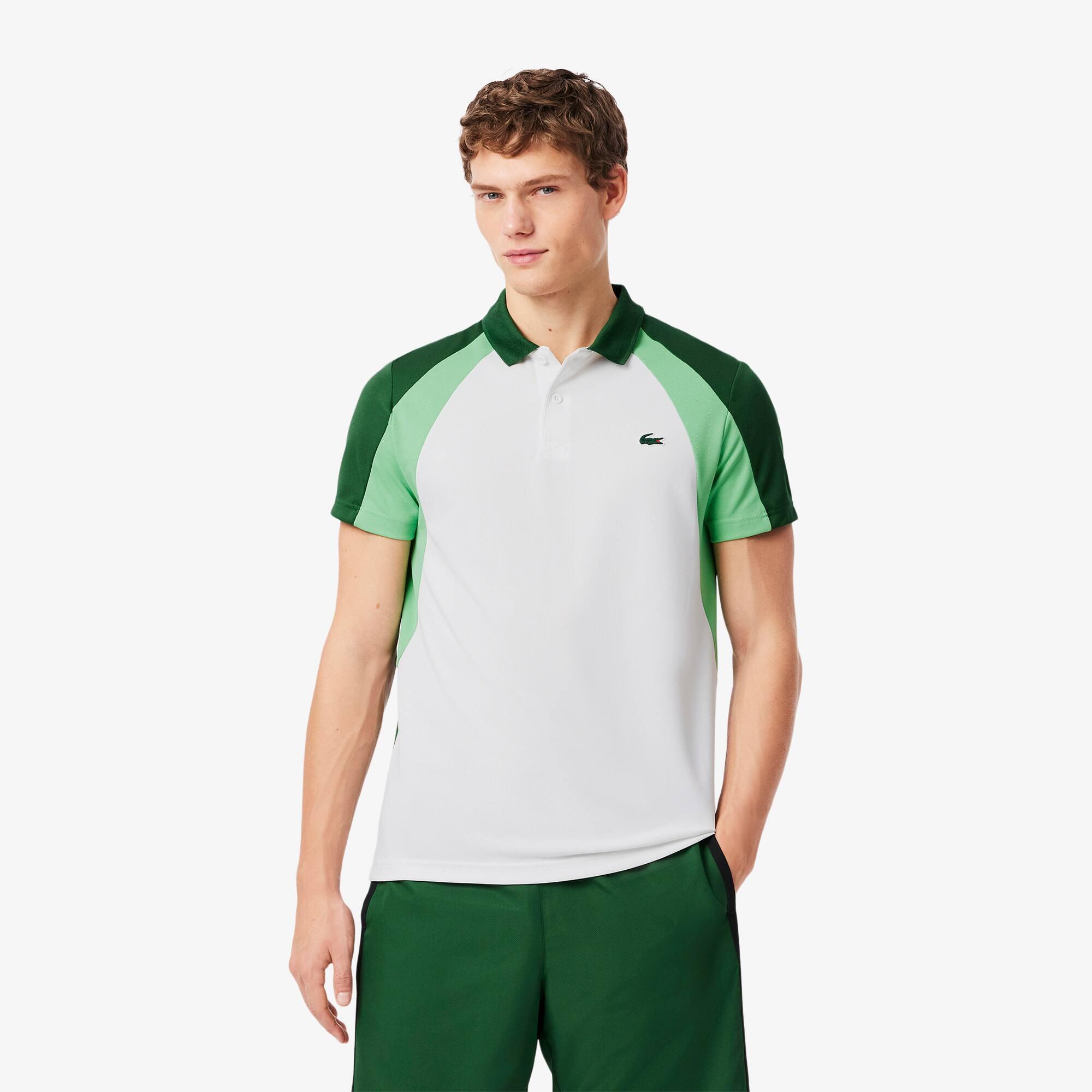 Colour-Block Printed Tennis Polo Shirt Product Image