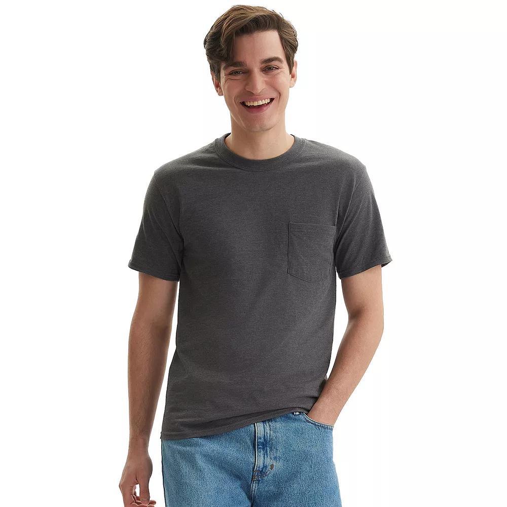 Men's Hanes® Beefy-T 2-Pack Pocket T-Shirt, Size: XL, Blue Product Image