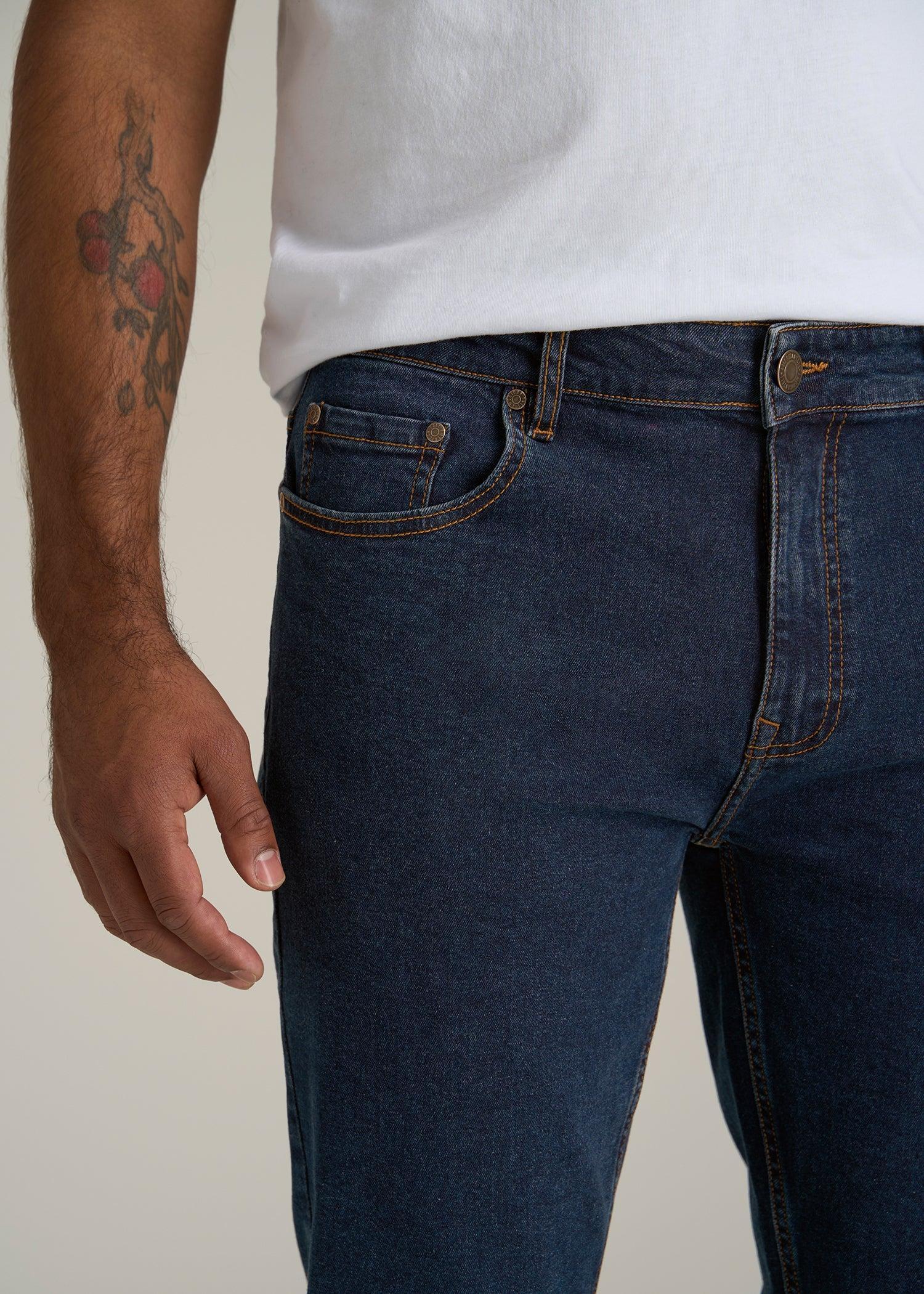 A.T. Basics Men's Dylan Slim Fit Jeans for Tall Men in Charged Blue Product Image