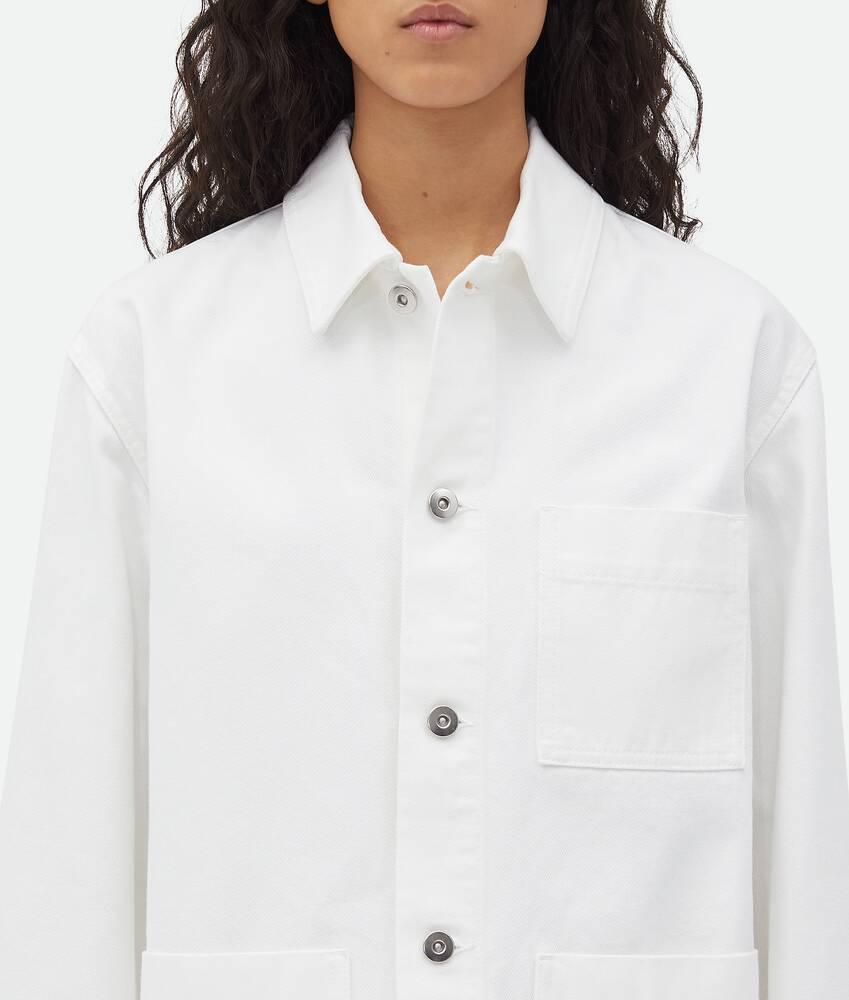 Women's White Denim Jacket in White Product Image