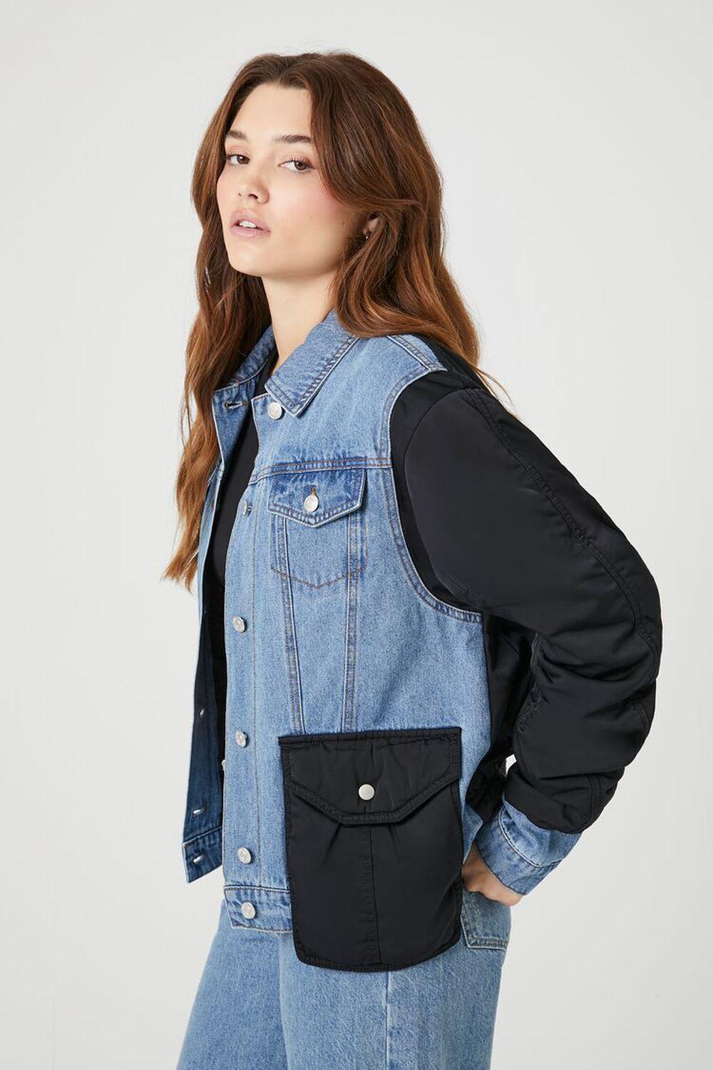 Colorblock Denim Bomber Jacket | Forever 21 Product Image