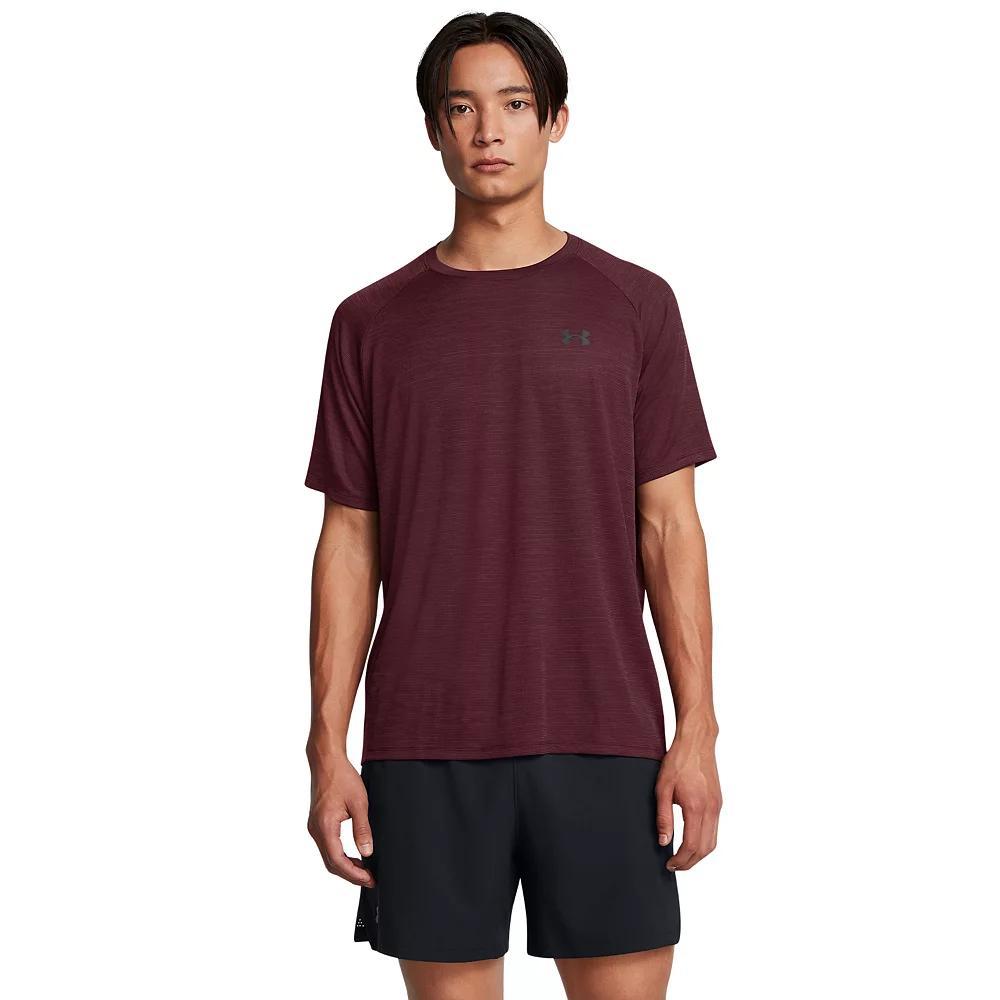 Men's Under Armour Tech Textured Short Sleeve Tee, Size: XXL, Black Navy Product Image