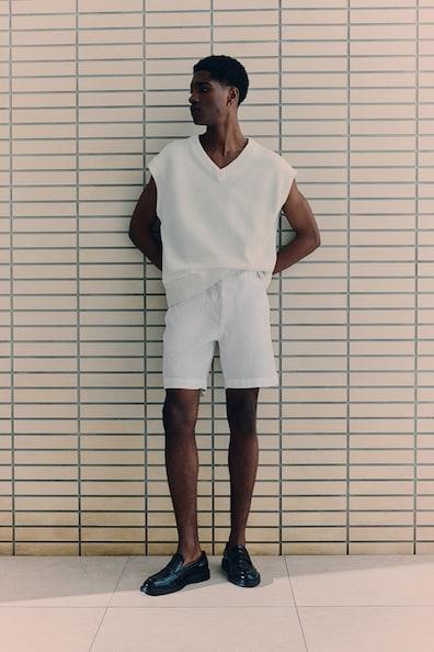 Regular Fit Linen Shorts Product Image