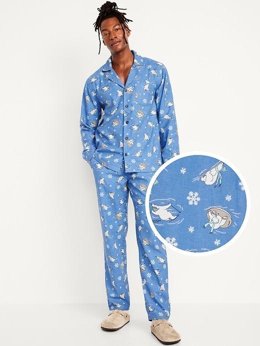 Printed Flannel Pajama Set for Men Product Image