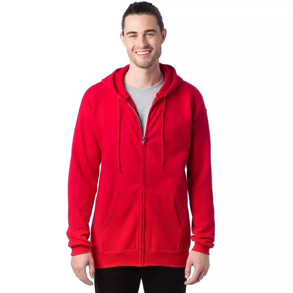 Men's Hanes Ultimate® Fleece Full-Zip Hoodie, Size: Large, Light Silver Product Image