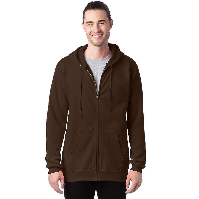 Men's Hanes Ultimate® Fleece Full-Zip Hoodie, Size: Large, Light Silver Product Image