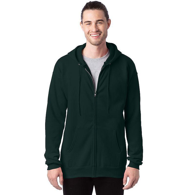 Men's Hanes Ultimate® Fleece Full-Zip Hoodie, Size: Large, Light Silver Product Image