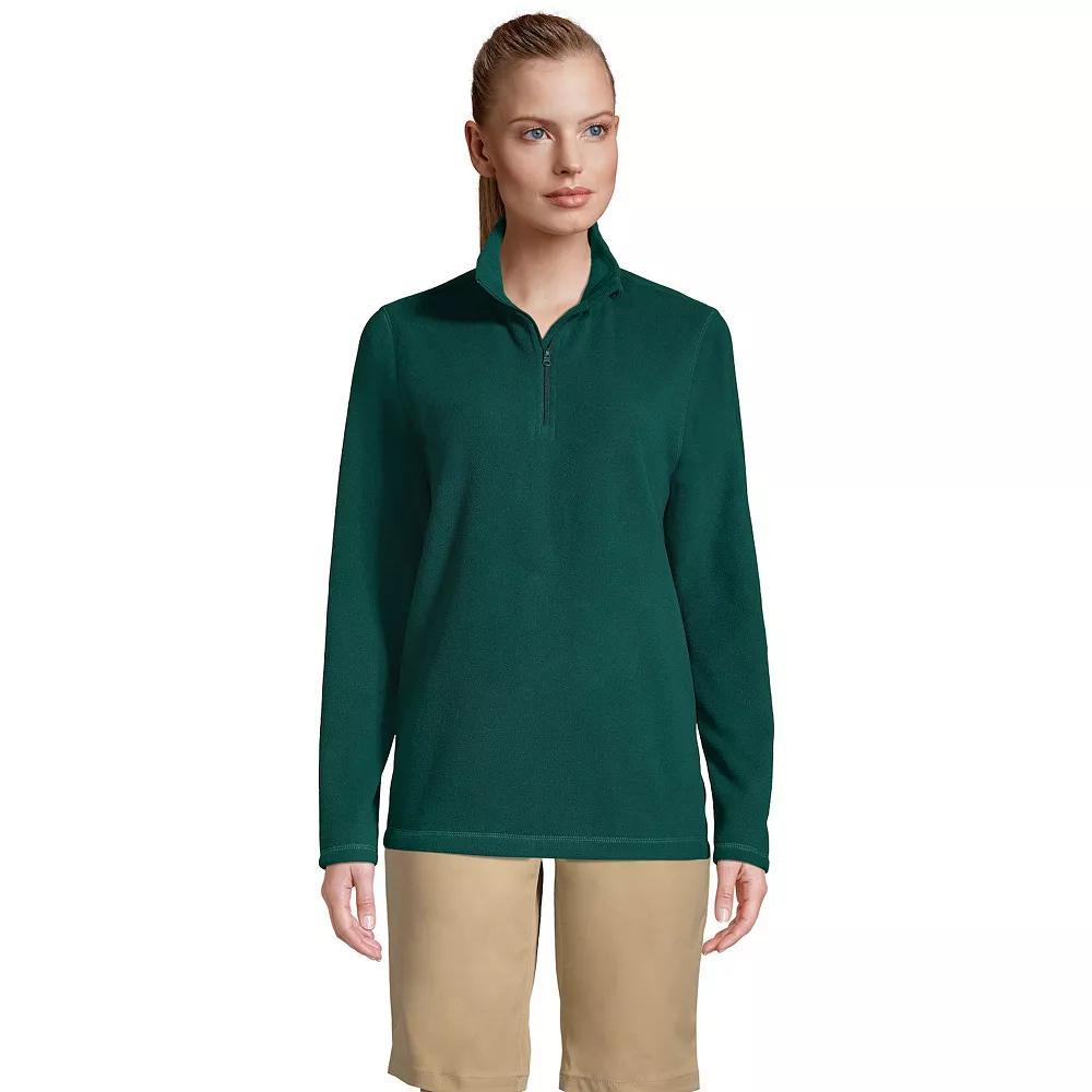 Women's Lands' End Lightweight Fleece Quarter Zip Pullover, Size: Medium, Red Product Image