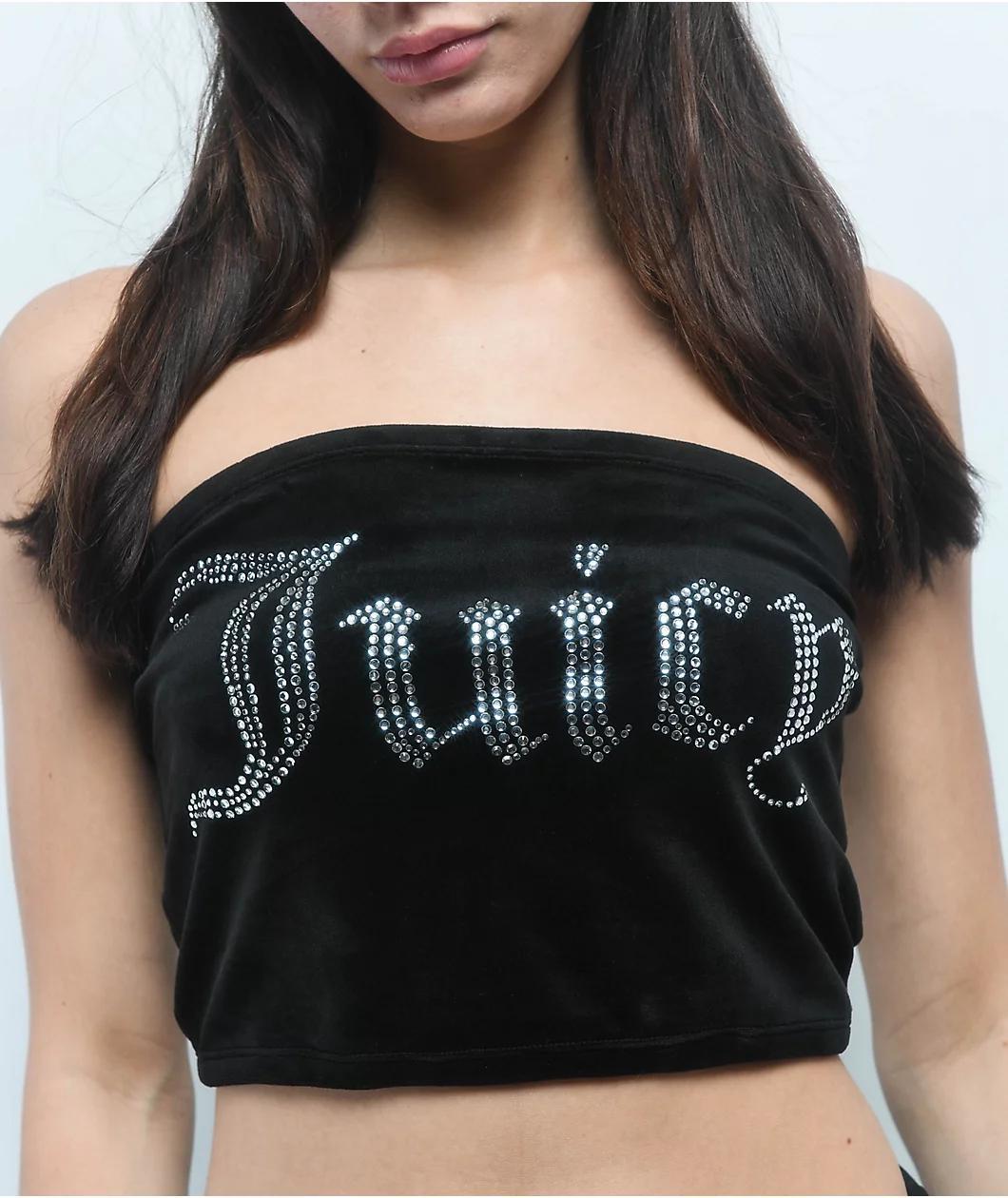 Juicy Couture Luxe Velour Black Tube Top Product Image