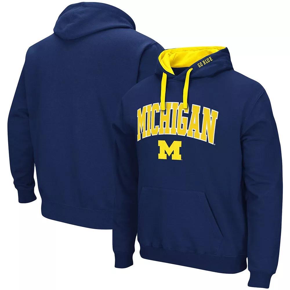 Men's Colosseum Navy Michigan Wolverines Big & Tall Arch & Logo 2.0 Pullover Hoodie, Size: 6XB, Blue Product Image