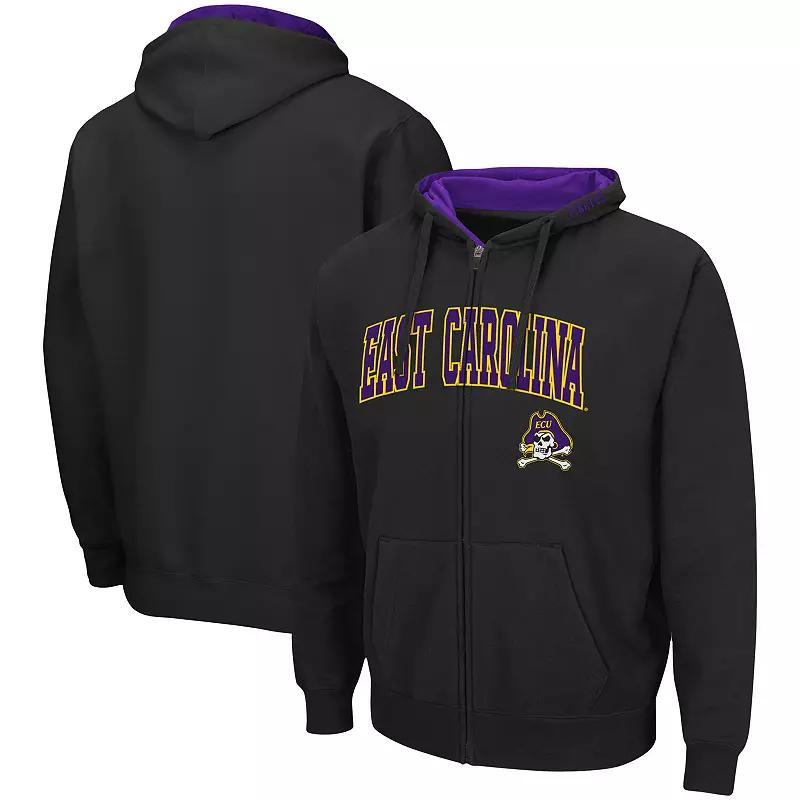 Men's Colosseum Charcoal Clemson Tigers Arch & Logo 3.0 Full-Zip Hoodie, Size: Small Product Image