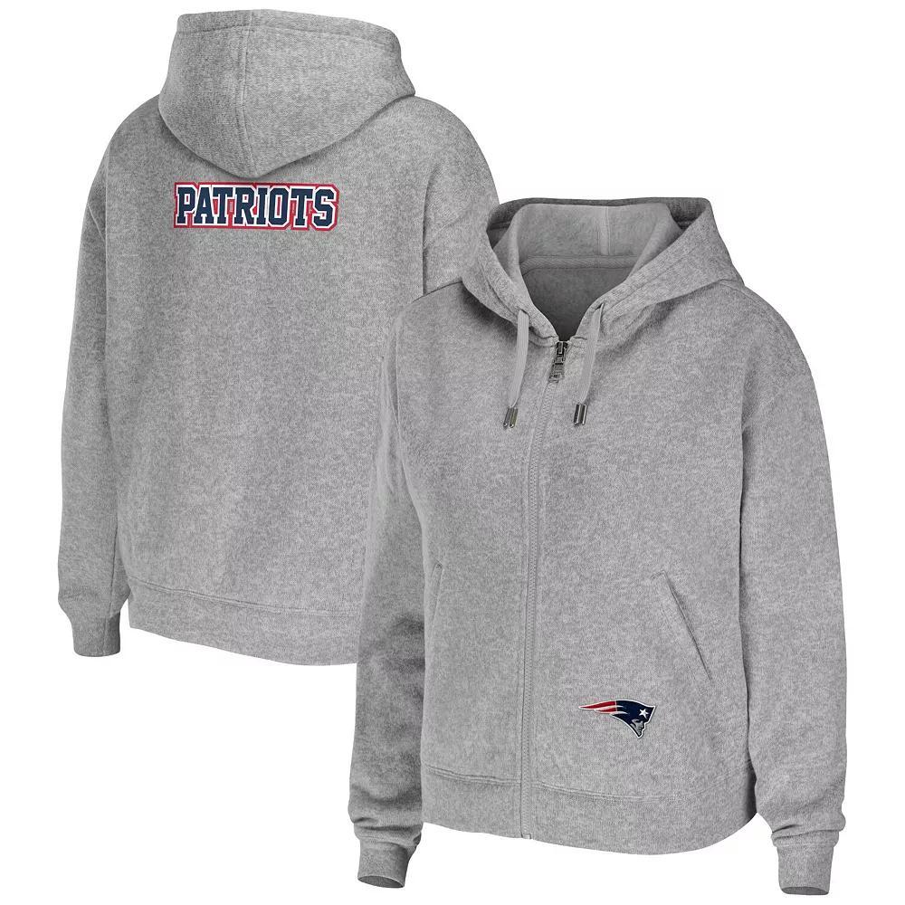 Women's WEAR by Erin Andrews Heathered Gray Seattle Seahawks Team Full-Zip Hoodie, Size: XL, Blue Product Image