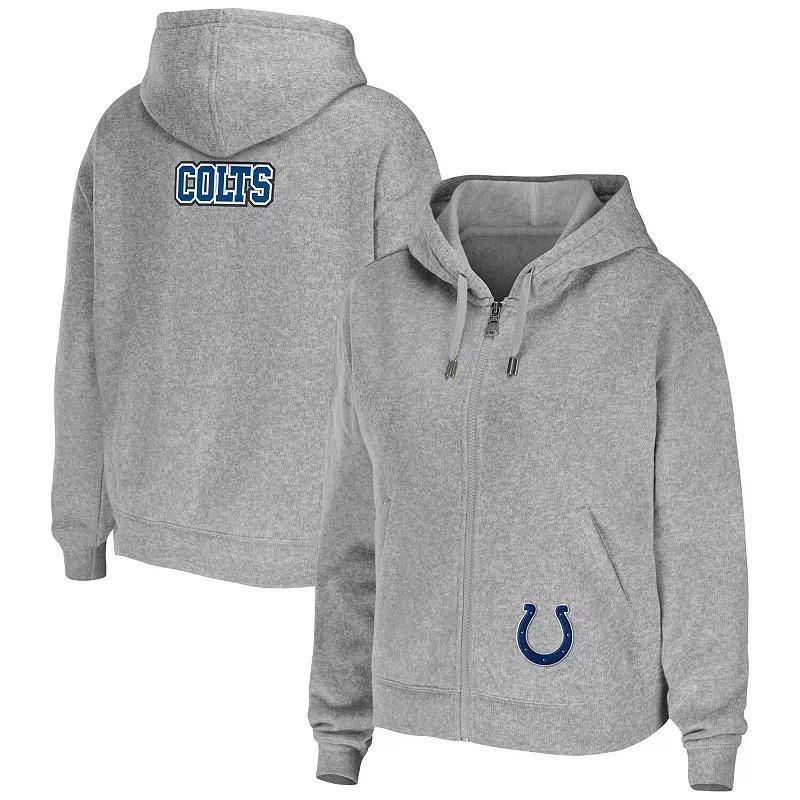 Women's WEAR by Erin Andrews Heathered Gray Seattle Seahawks Team Full-Zip Hoodie, Size: XL, Blue Product Image