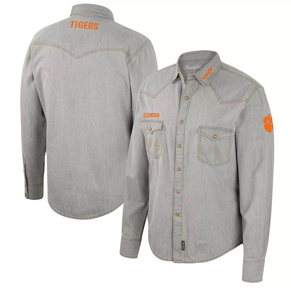 Men's Colosseum x Wrangler Gray Florida Gators Cowboy Cut Western Full-Snap Long Sleeve Shirt, Size: XL, Grey Product Image