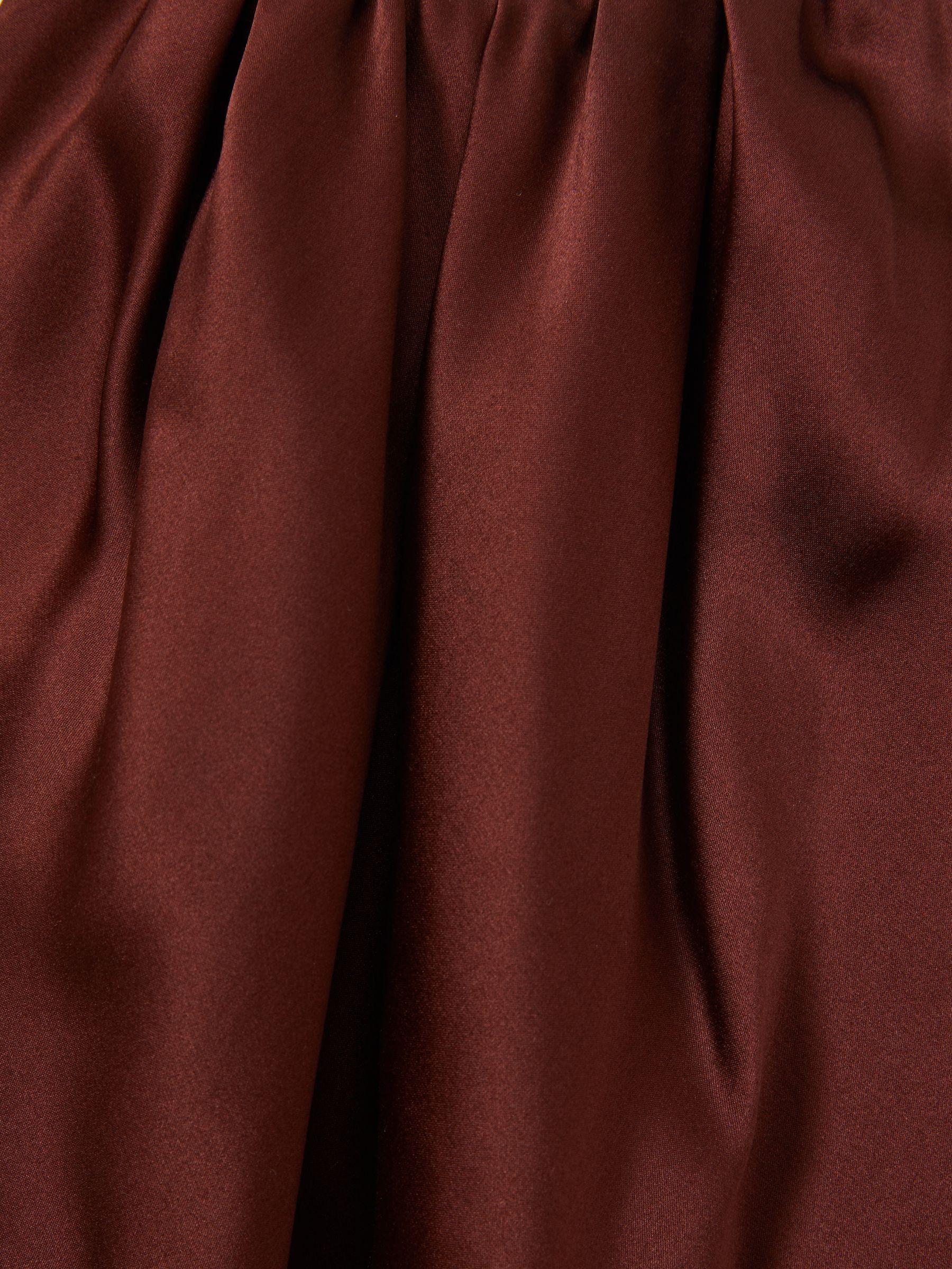 Gisele Brown Paige Silk Satin Halter Neck Brown Top Product Image