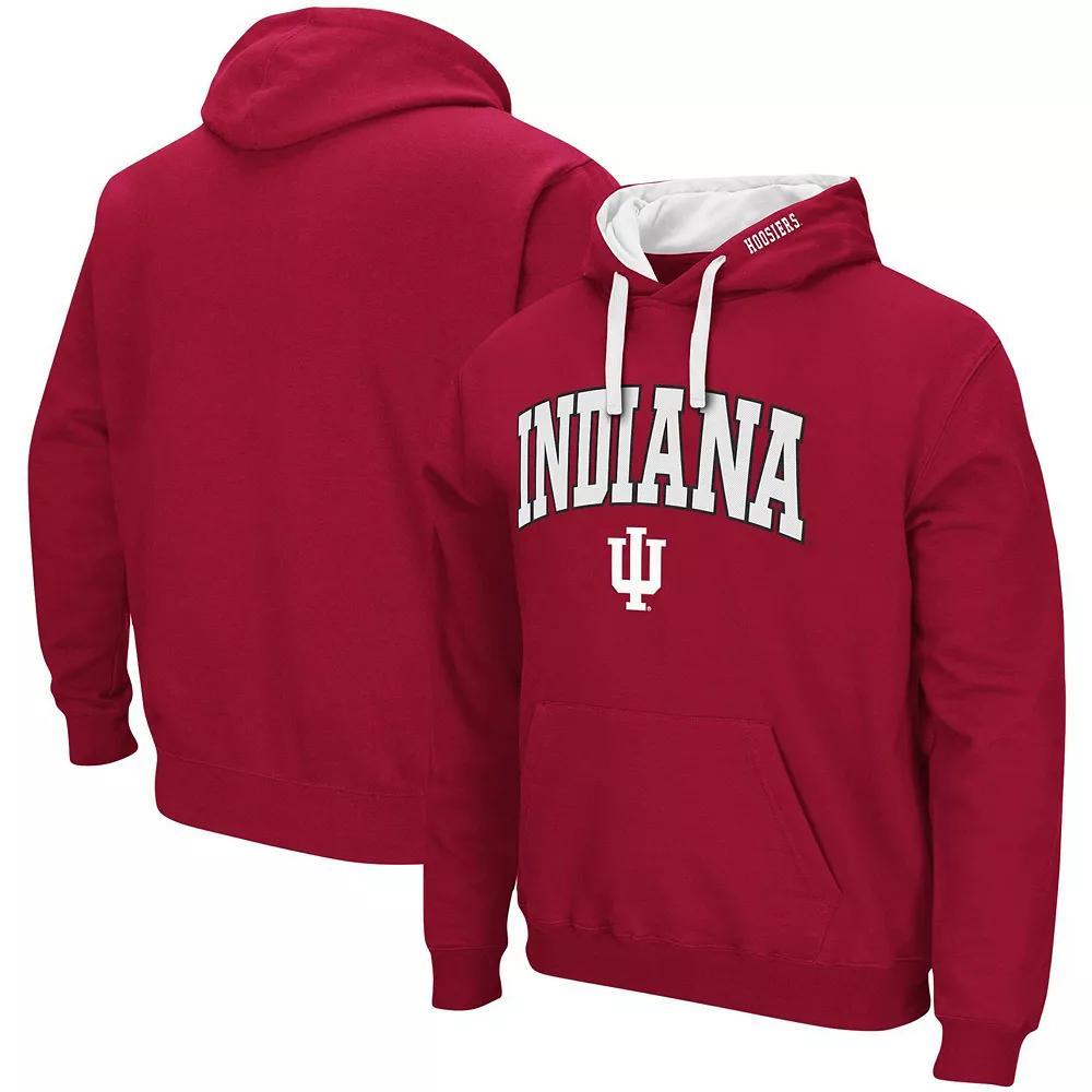 Men's Colosseum Crimson Indiana Hoosiers Big & Tall Arch & Logo 2.0 Pullover Hoodie, Size: 6XB, Red Product Image