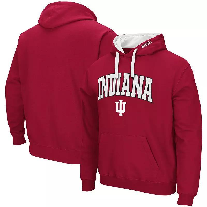 Men's Colosseum Crimson Indiana Hoosiers Big & Tall Arch & Logo 2.0 Pullover Hoodie, Size: 6XB, Red Product Image