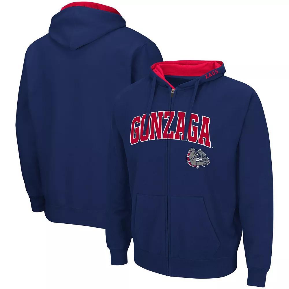 Mens Colosseum Navy Gonzaga Bulldogs Arch & Logo 3.0 Full-Zip Hoodie Zag Blue Product Image