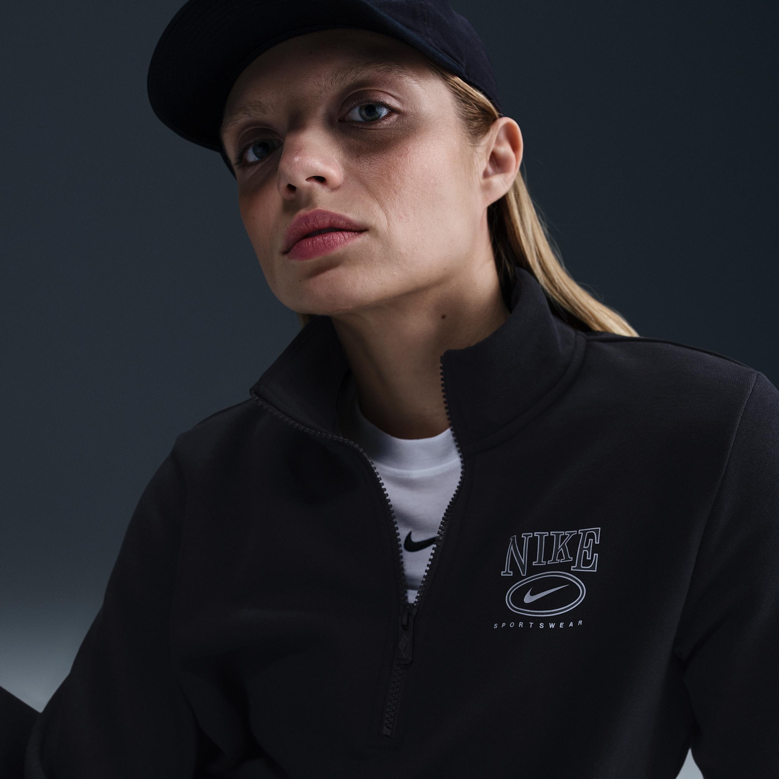 Nike Sportswear Club Fleece Women's Mock-Neck 1/2-Zip Graphic Top Product Image