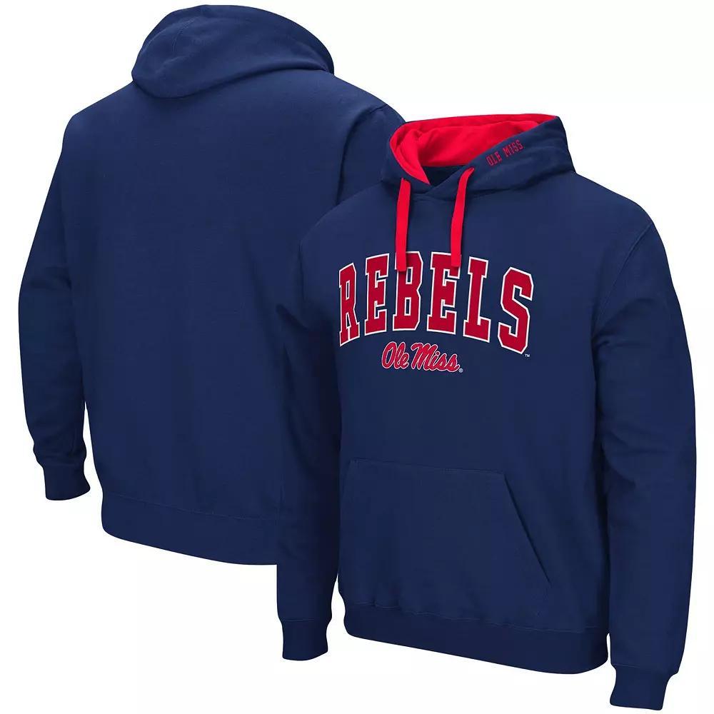 Men's Colosseum Navy Ole Miss Rebels Big & Tall Arch & Logo 2.0 Pullover Hoodie, Size: 2XB, Blue Product Image