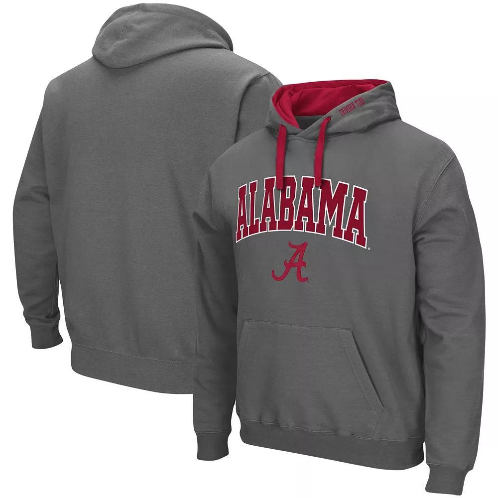 Men's Colosseum Charcoal Alabama Crimson Tide Big & Tall Arch & Logo 2.0 Pullover Hoodie, Size: 2XB Product Image