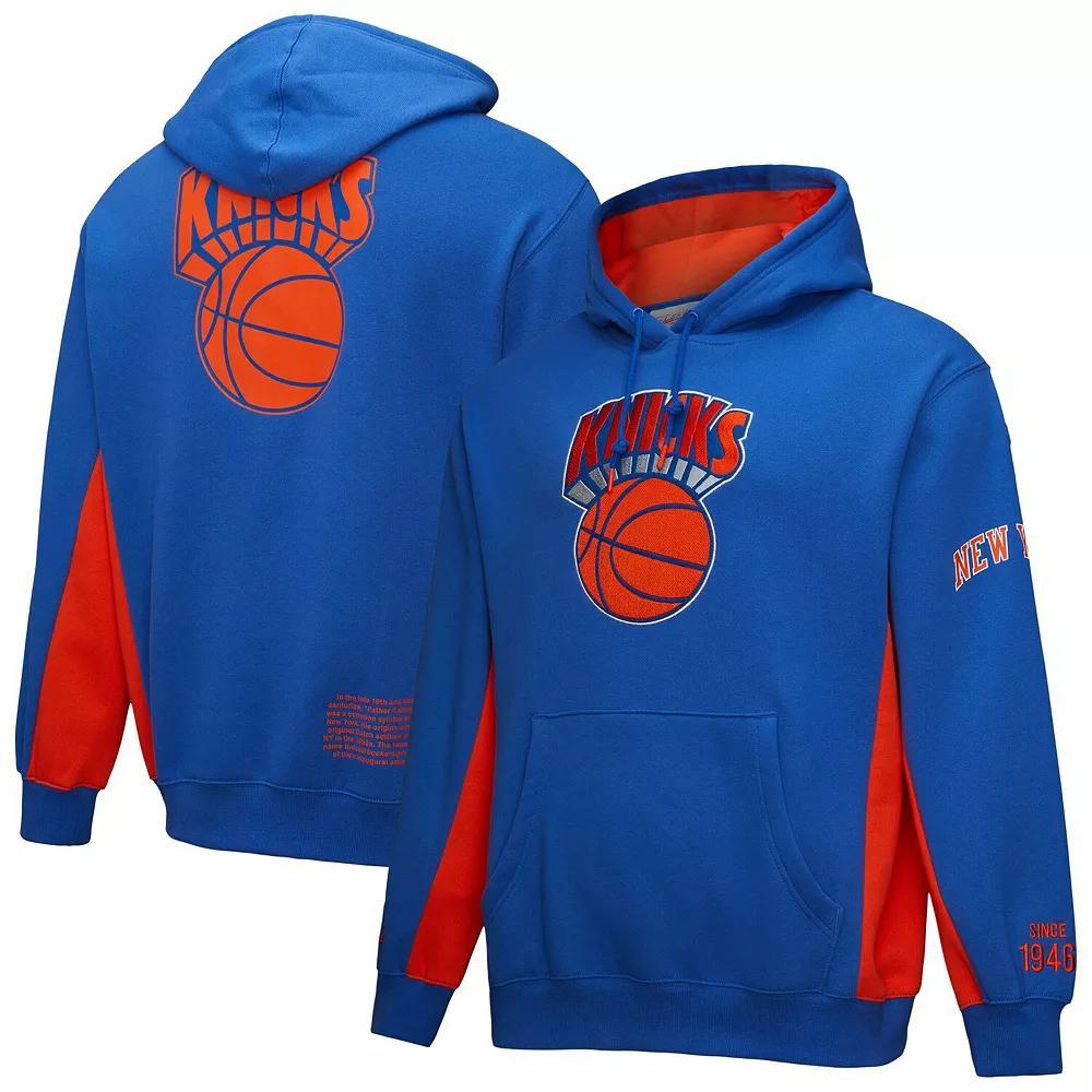 Men's Mitchell & Ness Blue New York Knicks Hardwood Classics Team Origins Fleece Pullover Hoodie, Size: Large Product Image