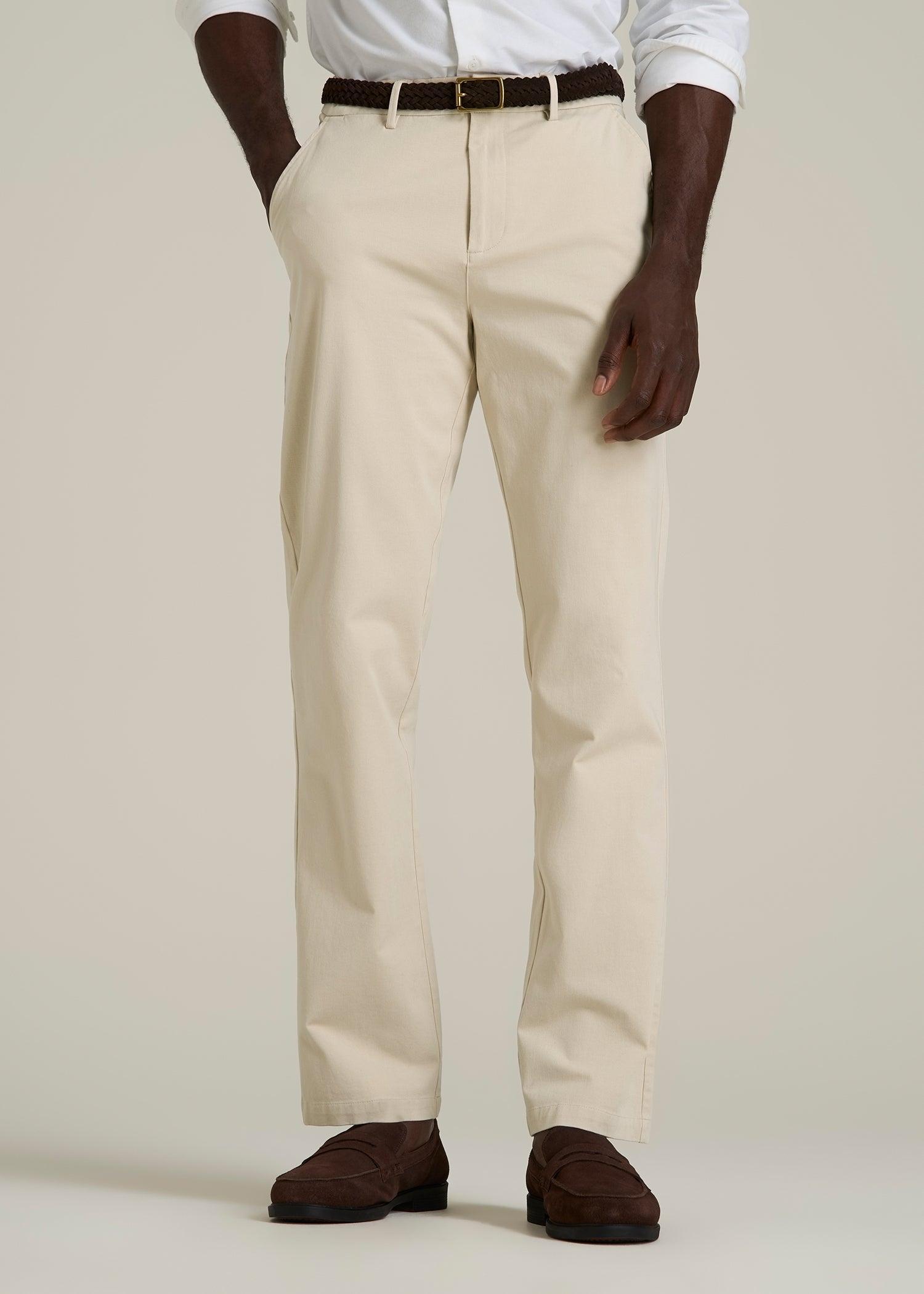 4 Way Stretch Commuter STRAIGHT Leg Chino Pants for Tall Men in Light Stone Male Product Image