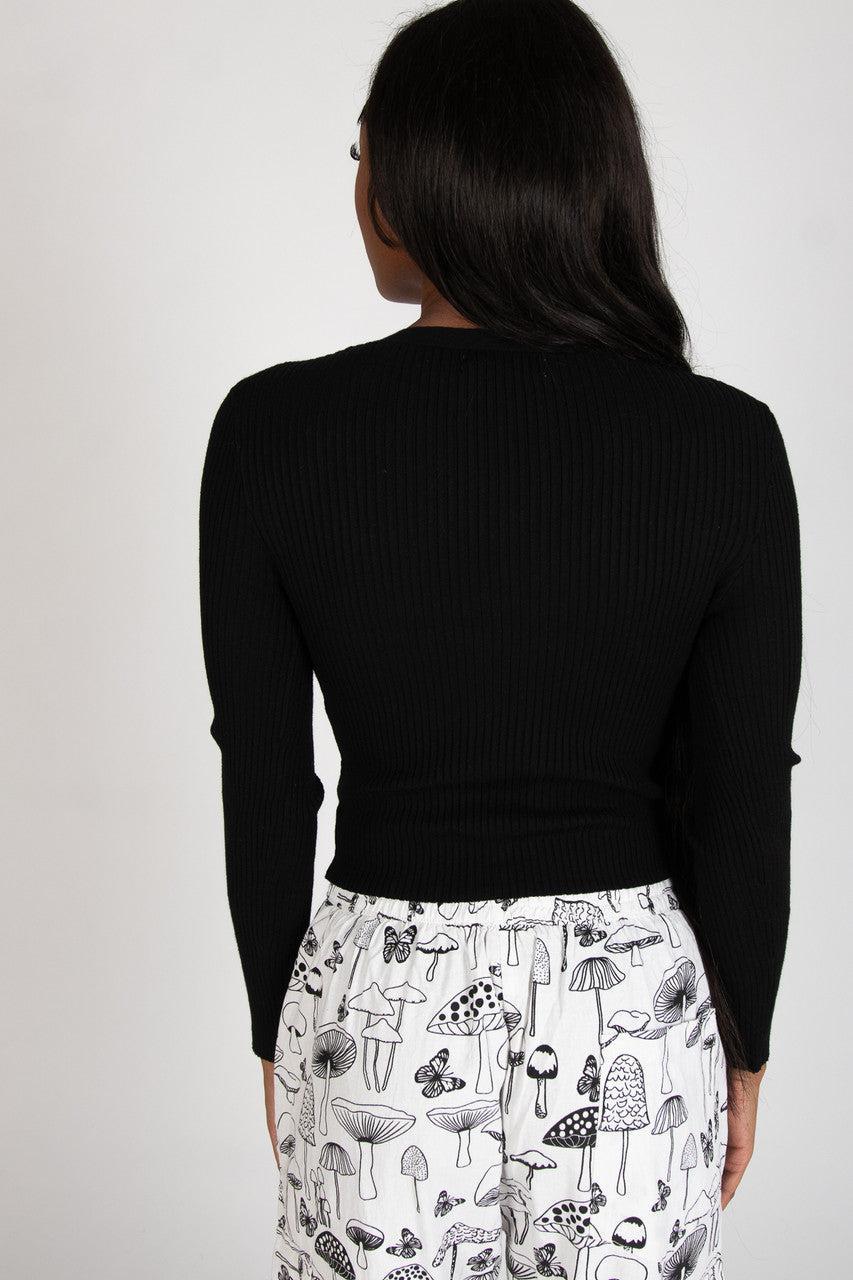 Basic Black Knit Cardigan Product Image