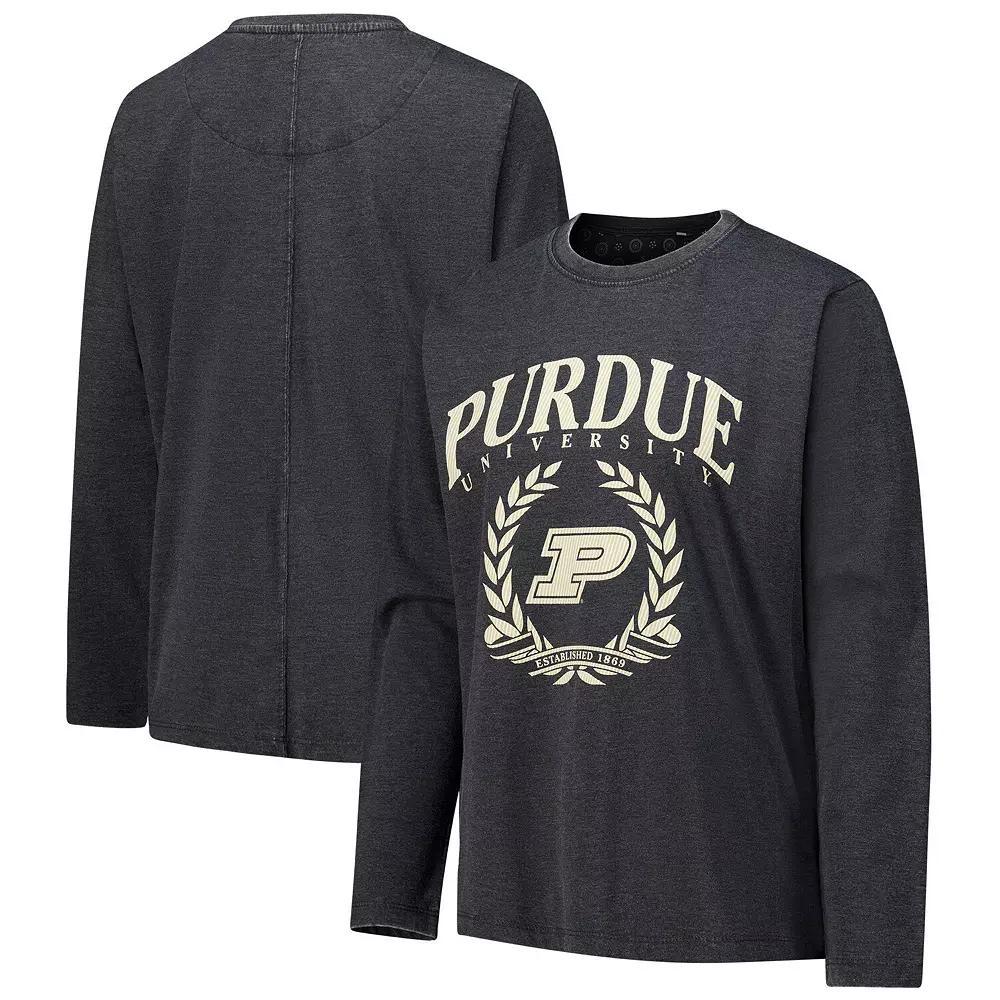 Womens Pressbox Purdue Boilermakers Chandler Olive Leaf Arch Long Sleeve T-Shirt Product Image